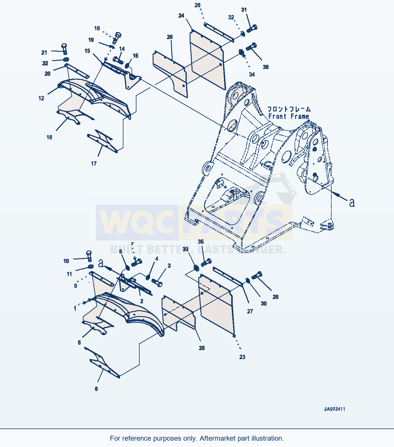 Komatsu WA320-8 Front Fender (#85001-) parts diagram