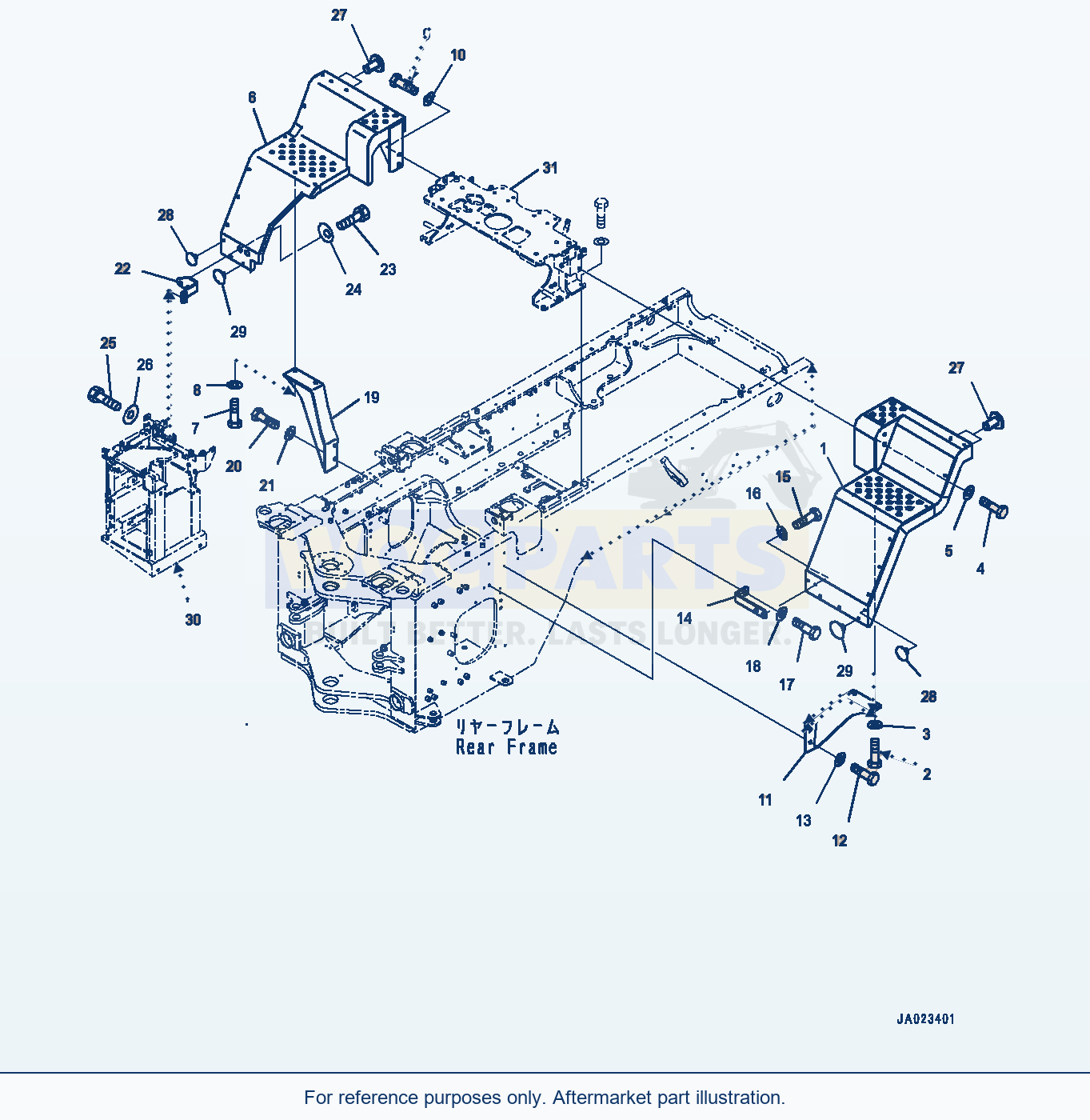Komatsu WA320-8 Rear Fender (#85001-) parts diagram