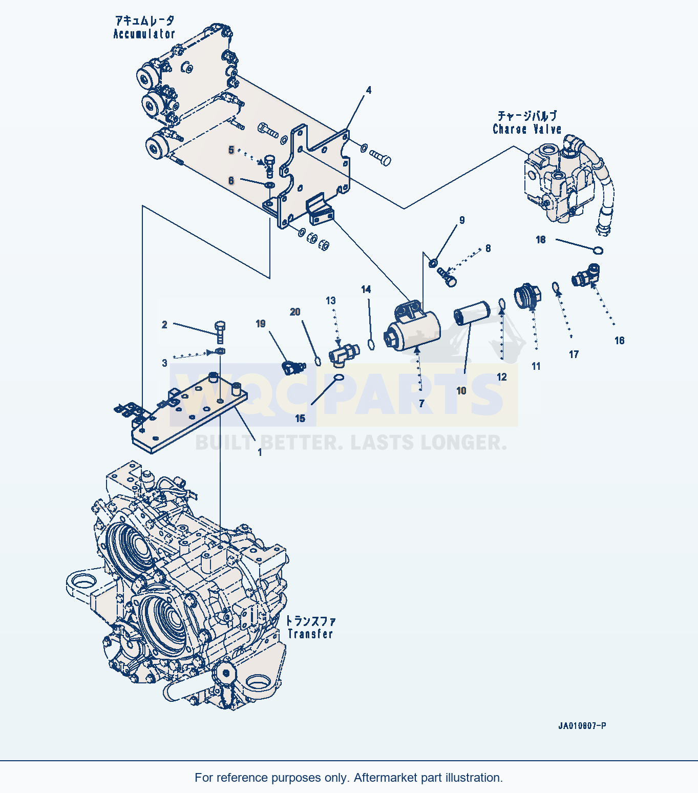 Komatsu WA320-8 Brake Control, Accumulator Mounting (#85001-) parts diagram