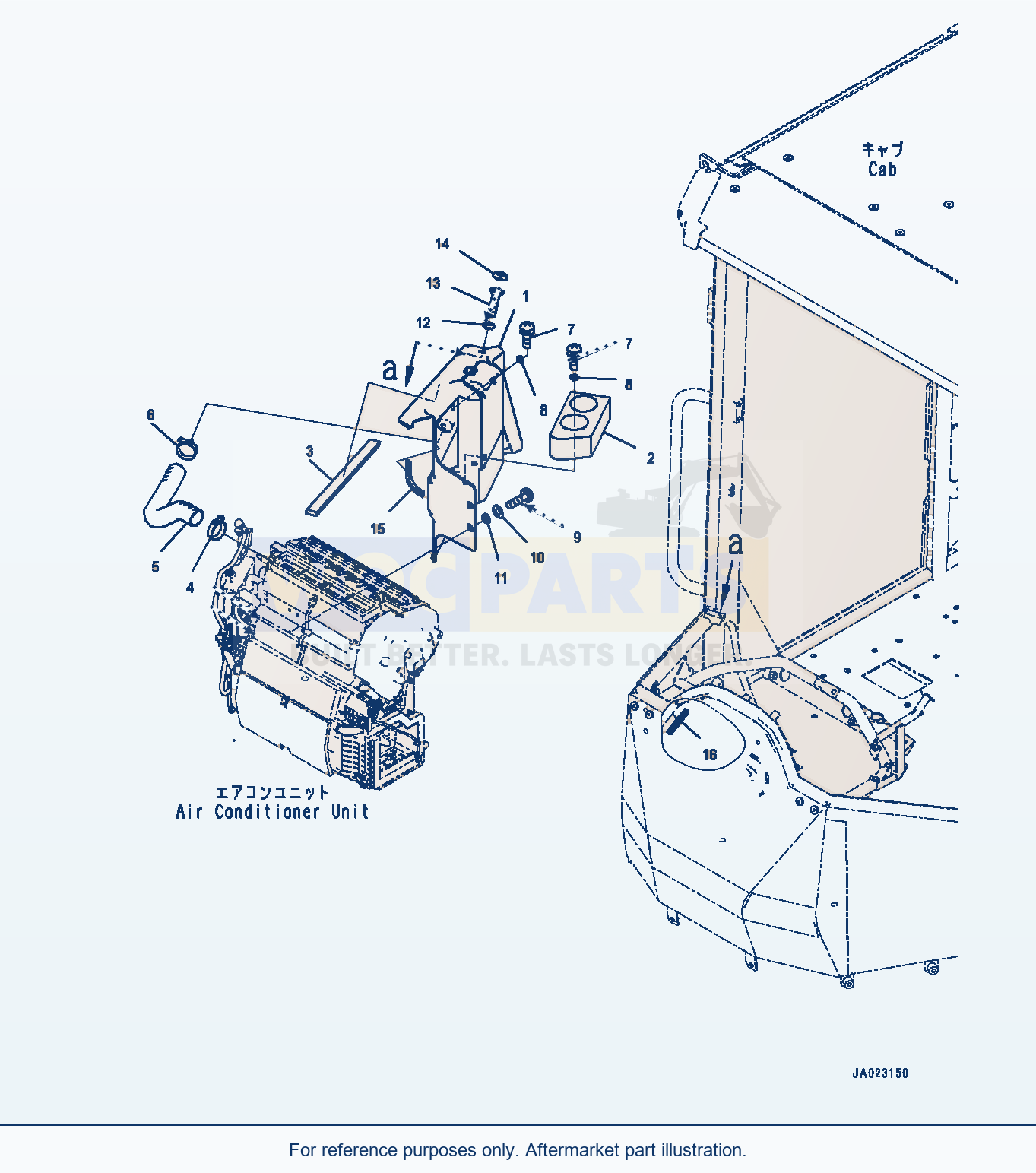 Komatsu WA320-8 Cooler And Heater Box (#85001-) parts diagram