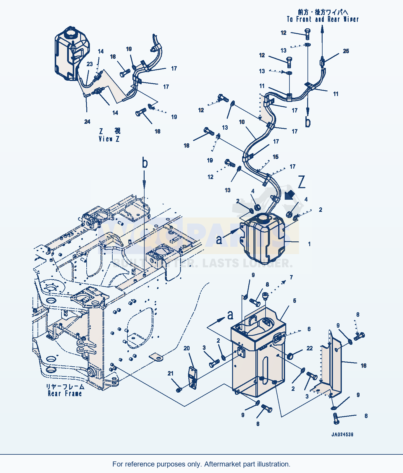 Komatsu WA320-8 Window Washer (#85001-) parts diagram