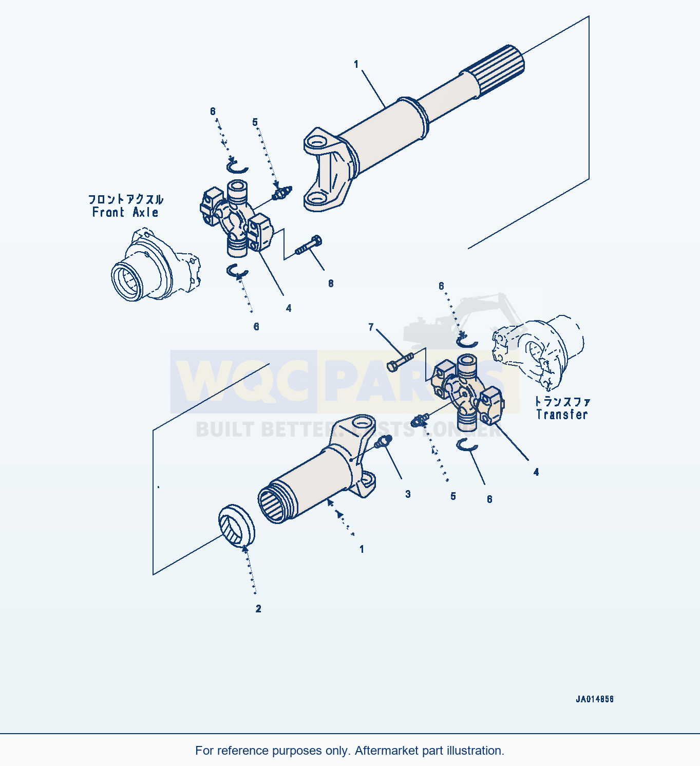 Komatsu WA320-8 Propeller Shaft, Front (#85001-) parts diagram