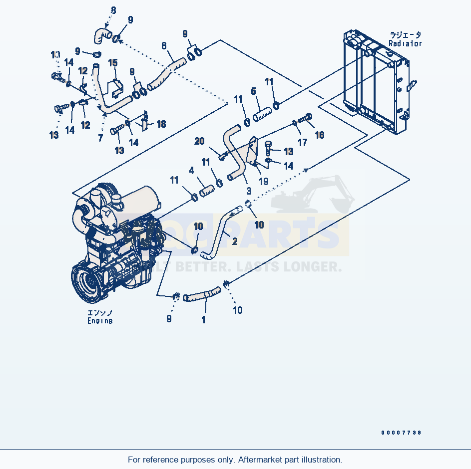 Komatsu WA320L-5 Cooling Line parts diagram