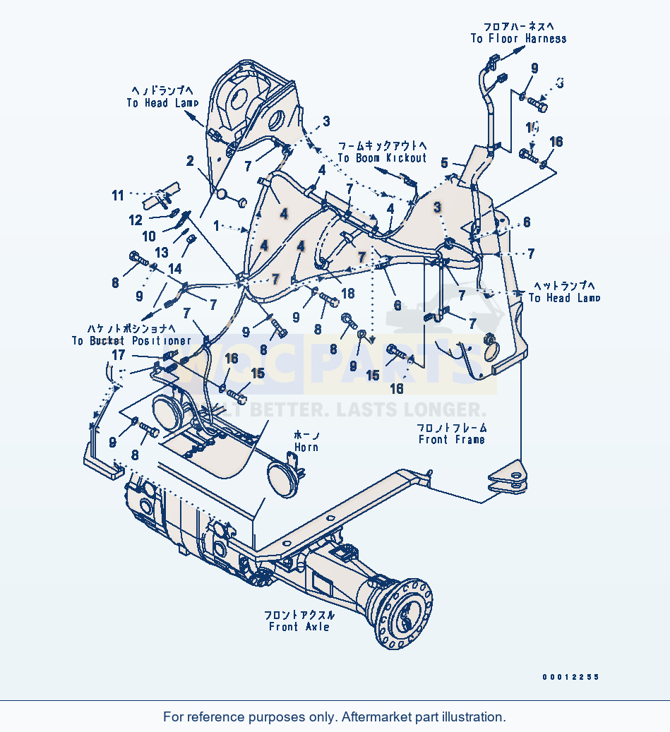 Komatsu WA320L-5 Front Harness (For E.C.S.S.) parts diagram