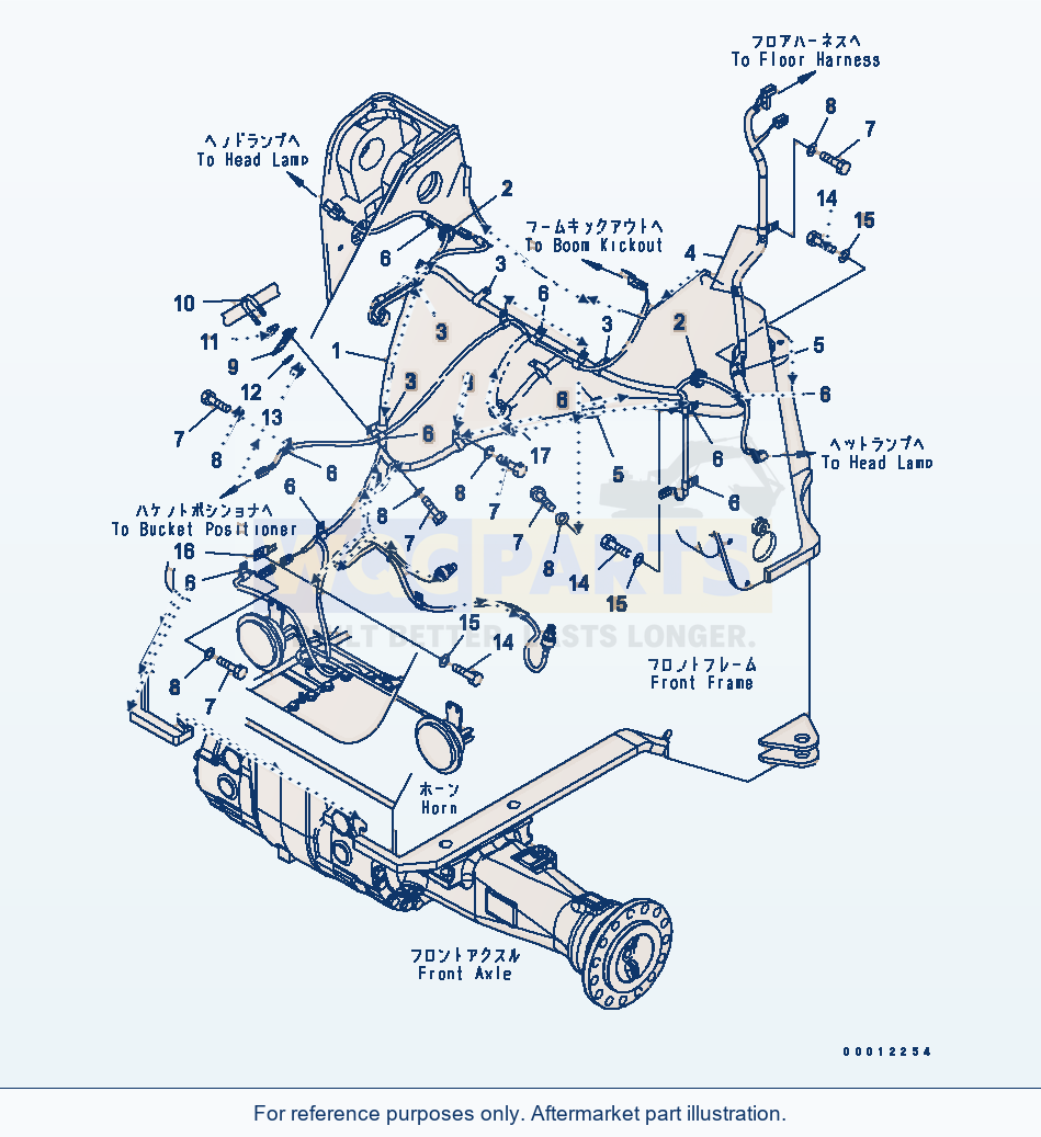 Komatsu WA320L-5 Front Harness (For Load Meter And E.C.S.S.) parts diagram