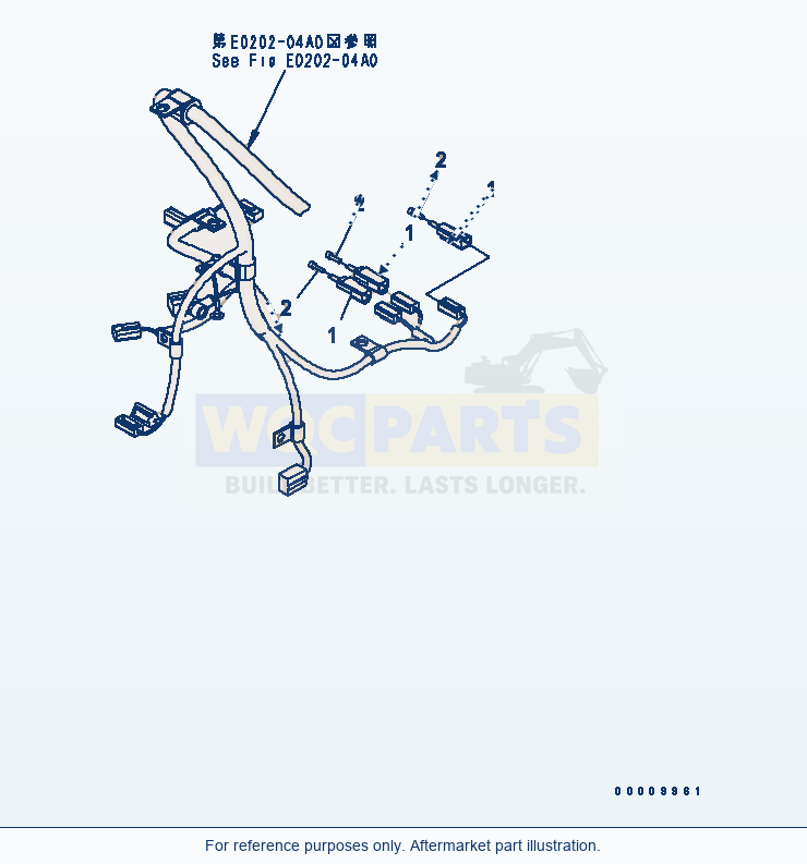 Komatsu WA320L-5 Rear Harness (Plug) (For Emergency Steering) parts diagram