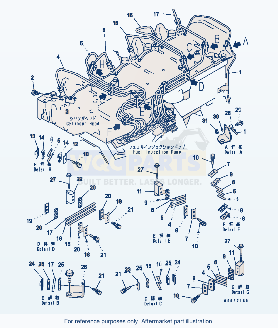 Komatsu WA320L-5 Fuel Piping(#26302312-) parts diagram