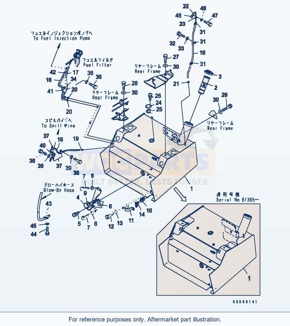 Komatsu WA320L-5 Fuel Tank(#60754-) parts diagram