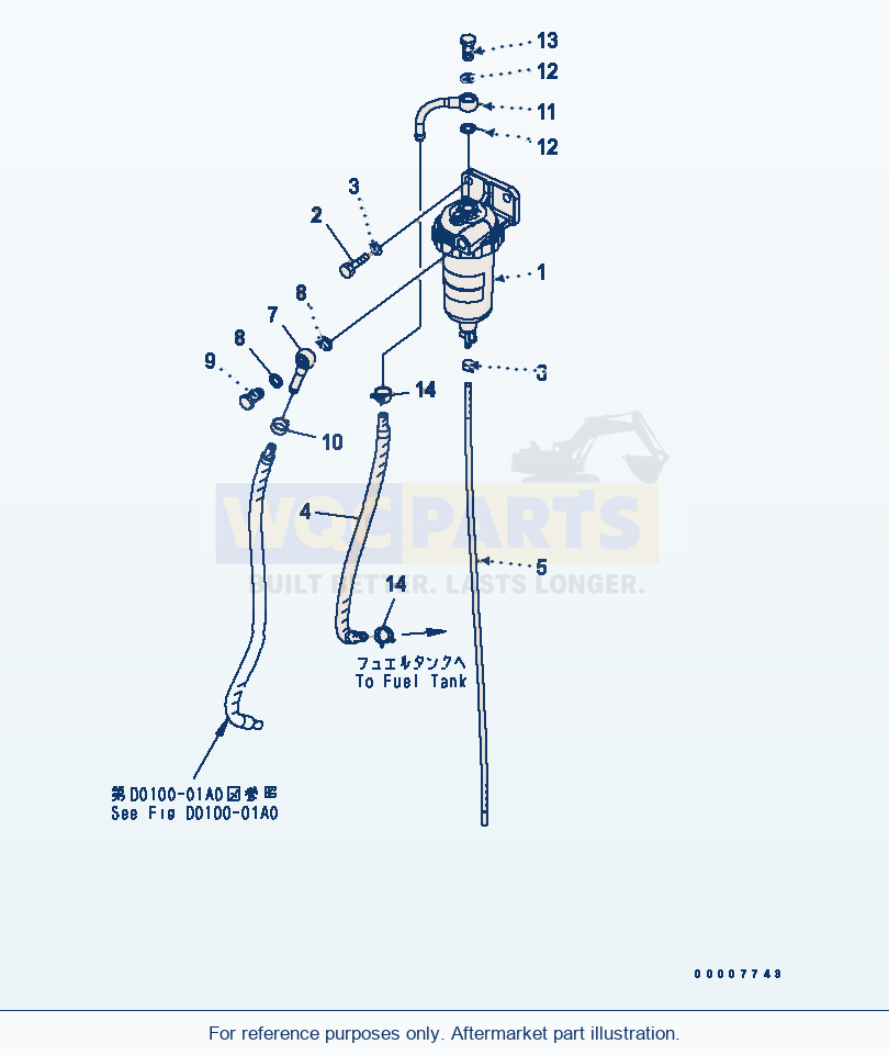 Komatsu WA320L-5 Water Separator parts diagram