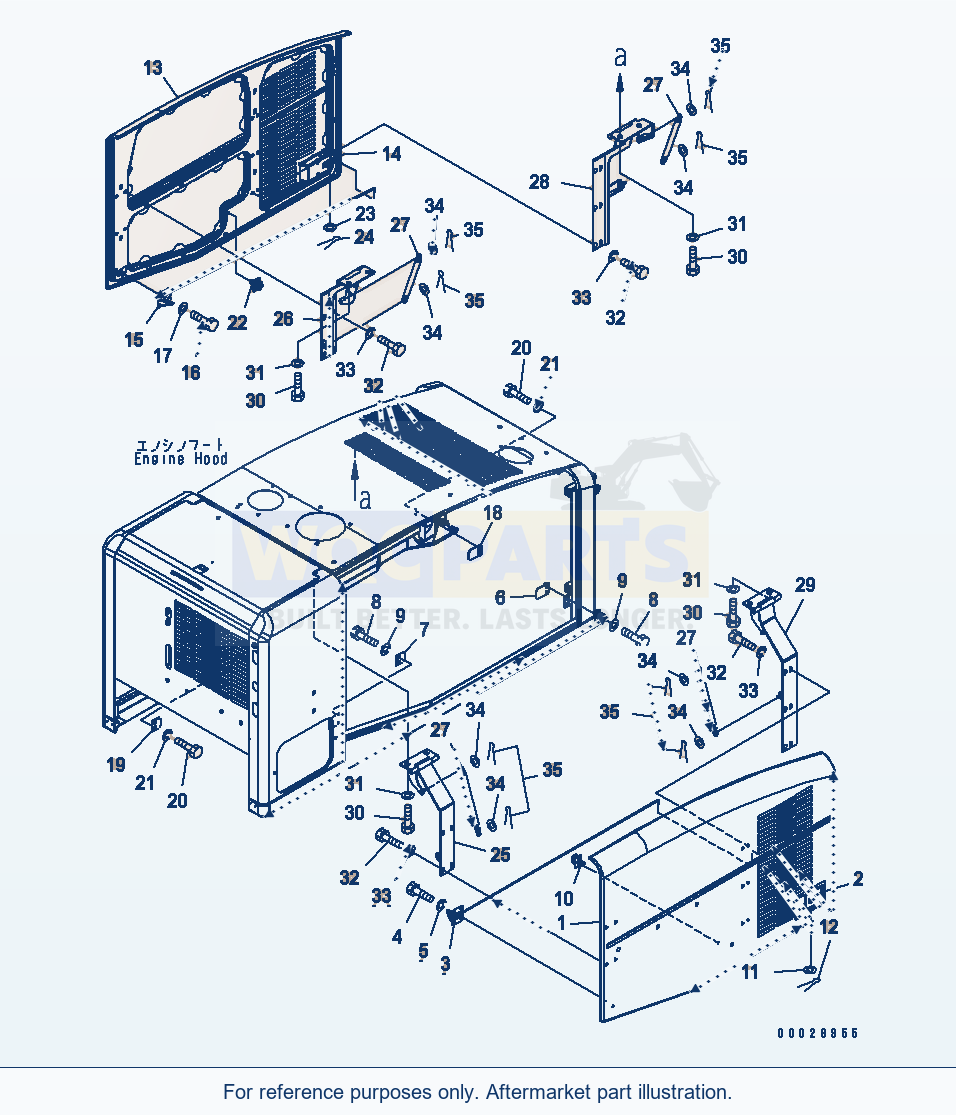 Komatsu WA320L-5 Hood (Door) (For Full Fender) parts diagram