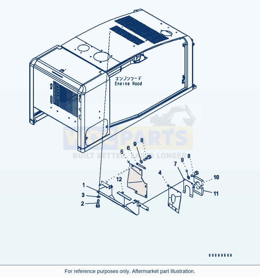 Komatsu WA320L-5 Hood (Duct Cover) parts diagram