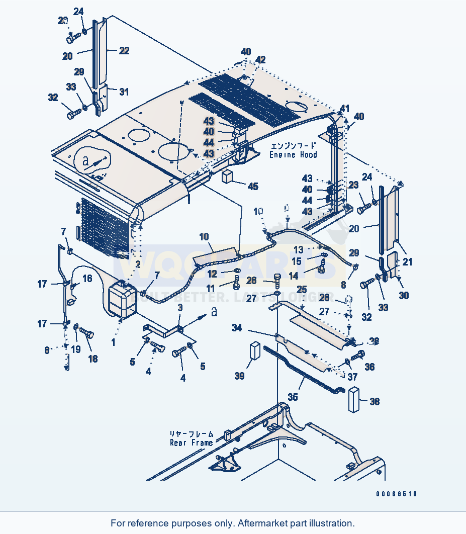 Komatsu WA320L-5 Hood (Radiator Piping And Buffle Plate) parts diagram