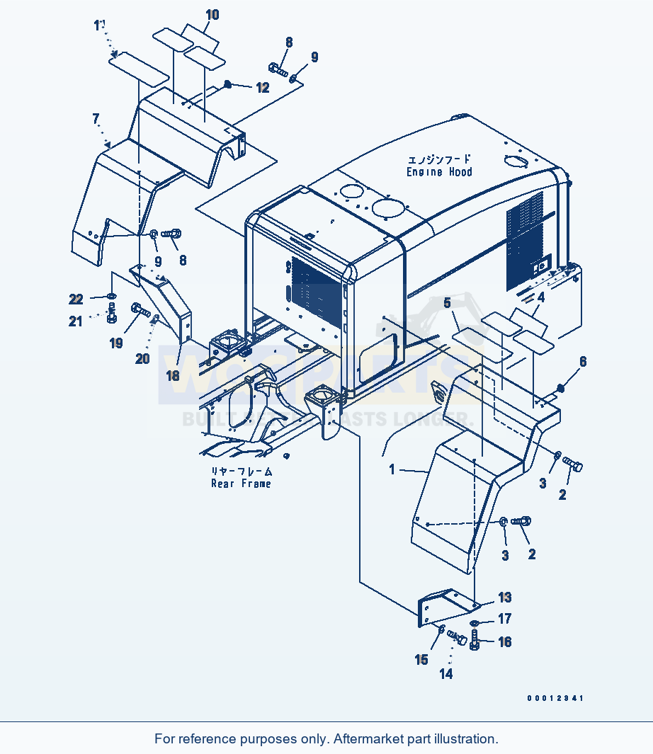 Komatsu WA320L-5 Rear Fender parts diagram