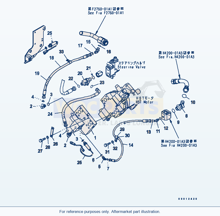 Komatsu WA320L-5 Emergency Steering Line(#60001-61229) parts diagram