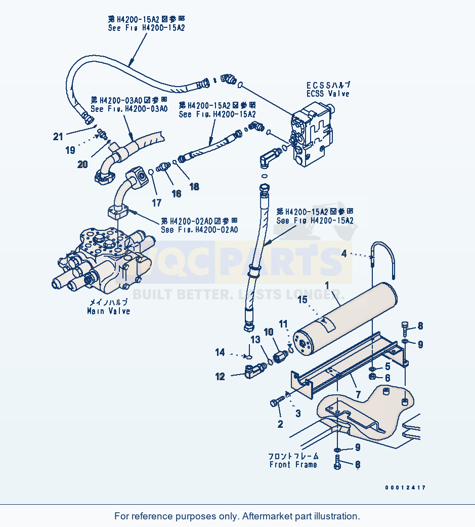Komatsu WA320L-5 Hydraulic Piping (E.C.S.S Accumlator) parts diagram