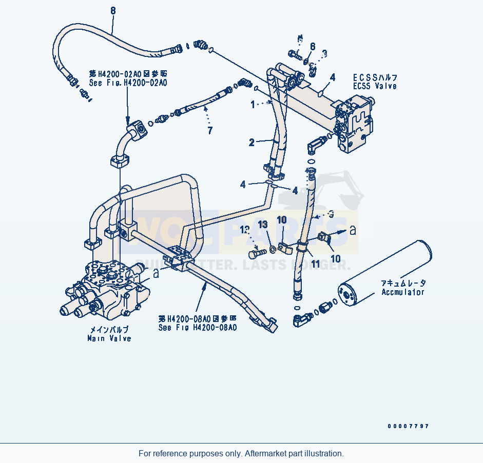 Komatsu WA320L-5 Hydraulic Piping (E.C.S.S. Piping) parts diagram