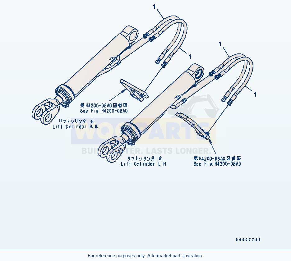 Komatsu WA320L-5 Hydraulic Piping (Lift Cylinder Hose) parts diagram
