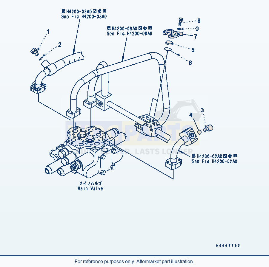 Komatsu WA320L-5 Hydraulic Piping (Plug) (For E.C.S.S Less) parts diagram