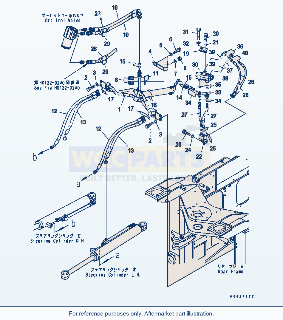 Komatsu WA320L-5 Steering Line parts diagram