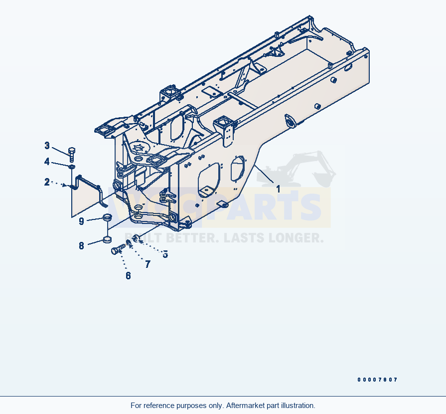 Komatsu WA320L-5 Rear Frame (For Emergency Steering) parts diagram