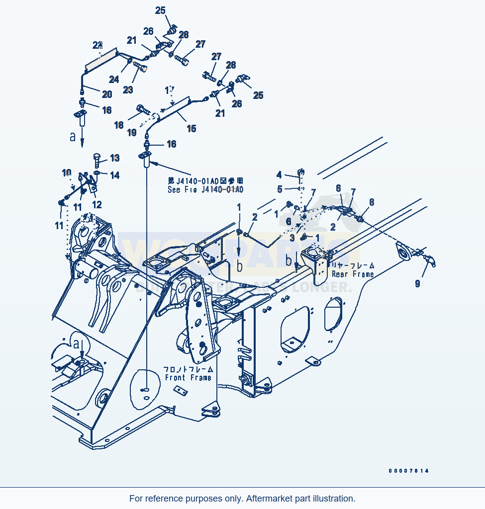 Komatsu WA320L-5 Remote Grease parts diagram