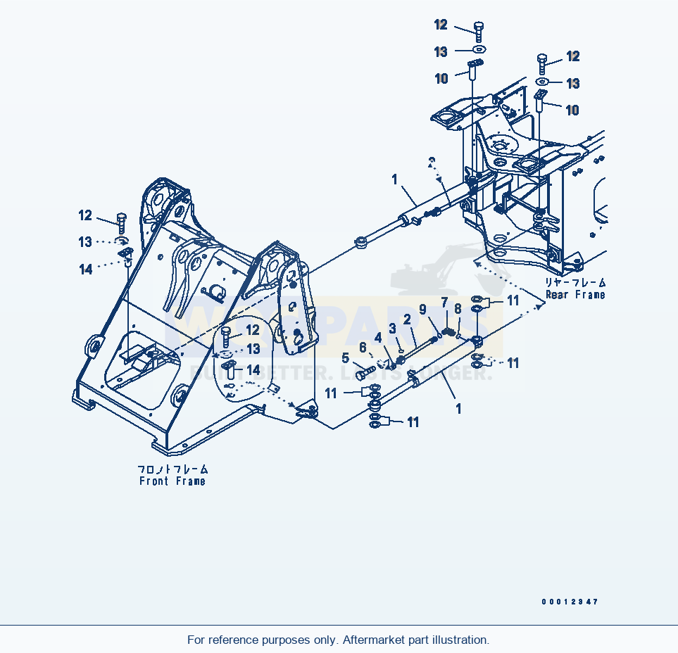 Komatsu WA320L-5 Steering Cylinder parts diagram