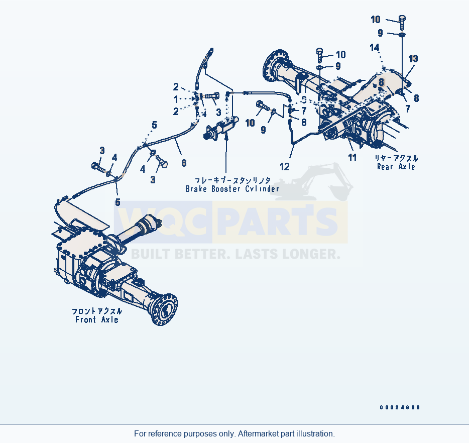 Komatsu WA320L-5 Brake Control (Brake Piping, Fan Motor Line) parts diagram