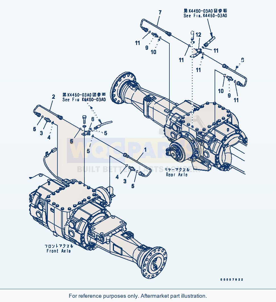 Komatsu WA320L-5 Brake Piping parts diagram