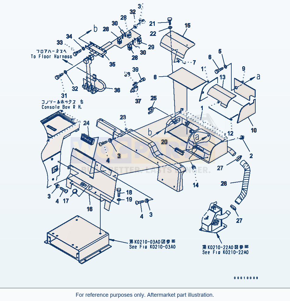 Komatsu WA320L-5 Cool And Heat Box parts diagram