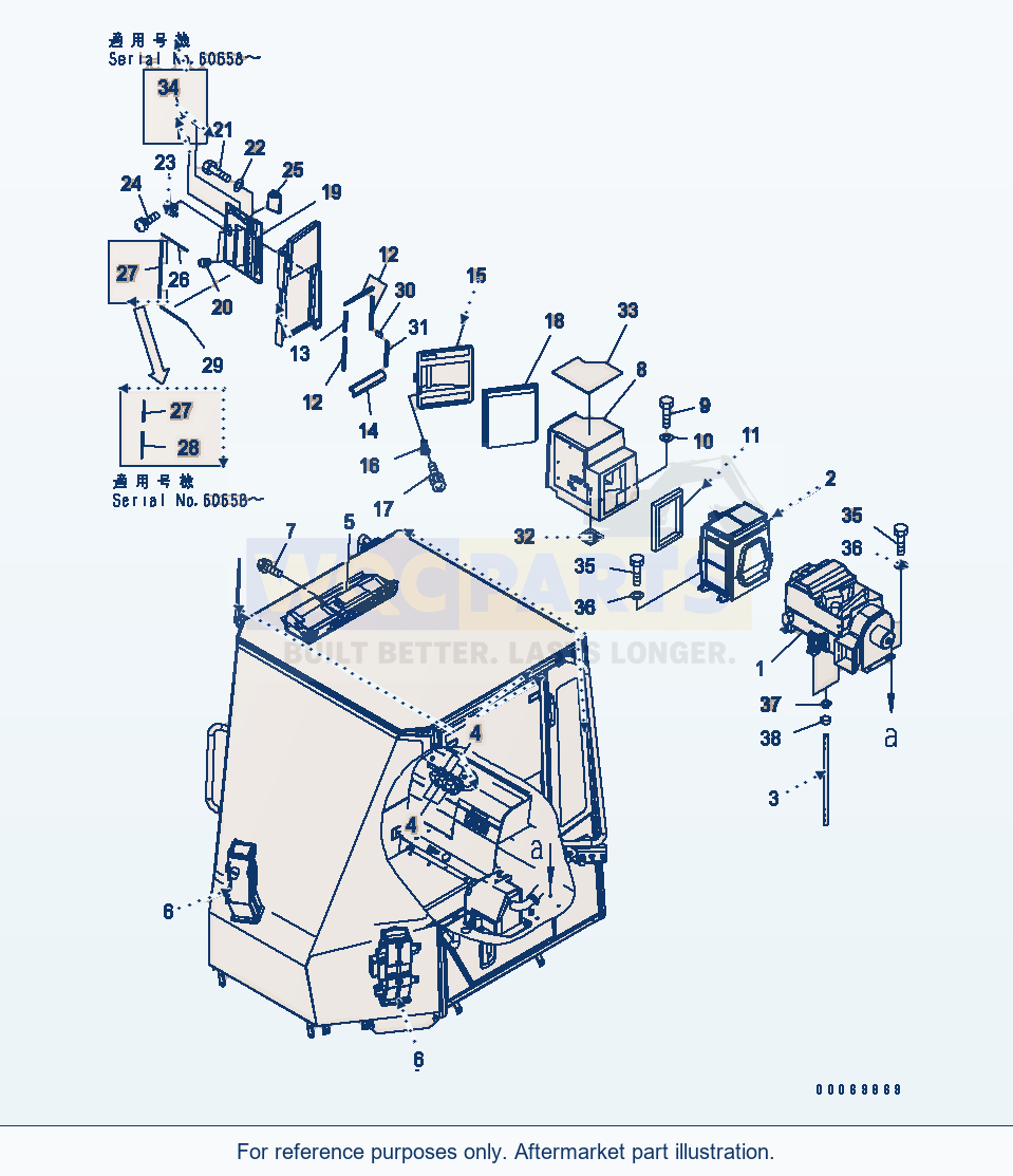 Komatsu WA320L-5 Floor (Air Conditioner) parts diagram