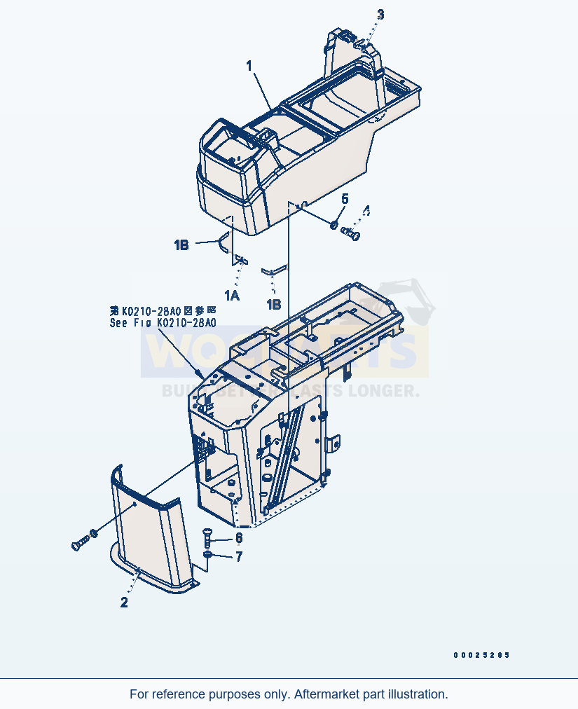 Komatsu WA320L-5 Floor (Consloe Box R.H.) (Cover) parts diagram