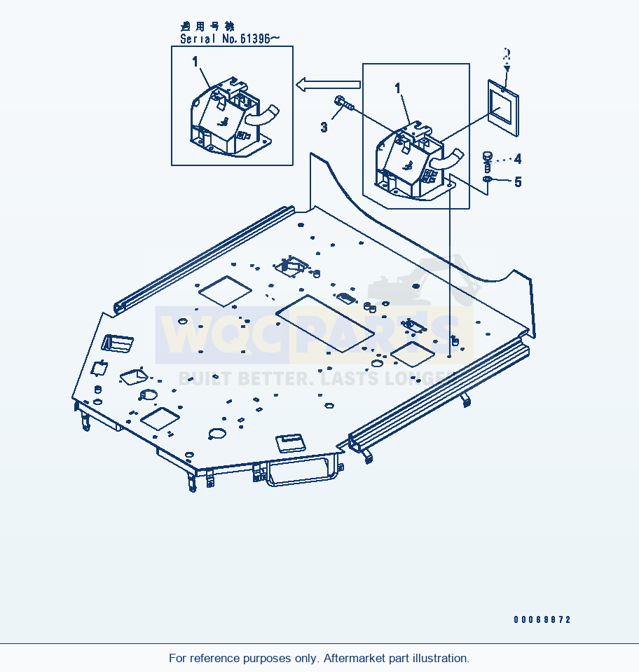 Komatsu WA320L-5 Floor (Console Box) (L.H.) parts diagram