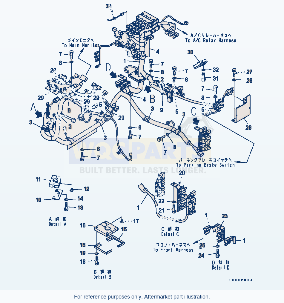 Komatsu WA320L-5 Floor (Floor Harness) (Main Harness) parts diagram