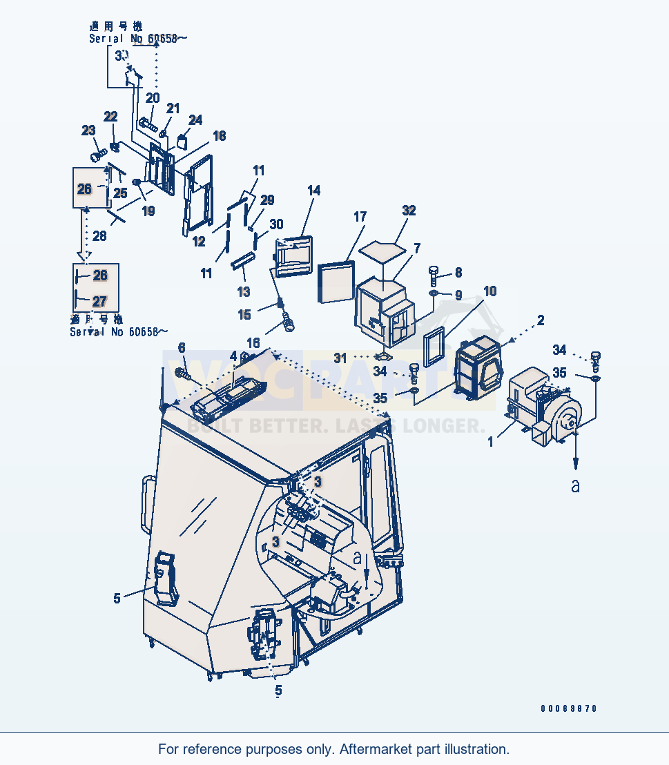 Komatsu WA320L-5 Floor (Heater) parts diagram
