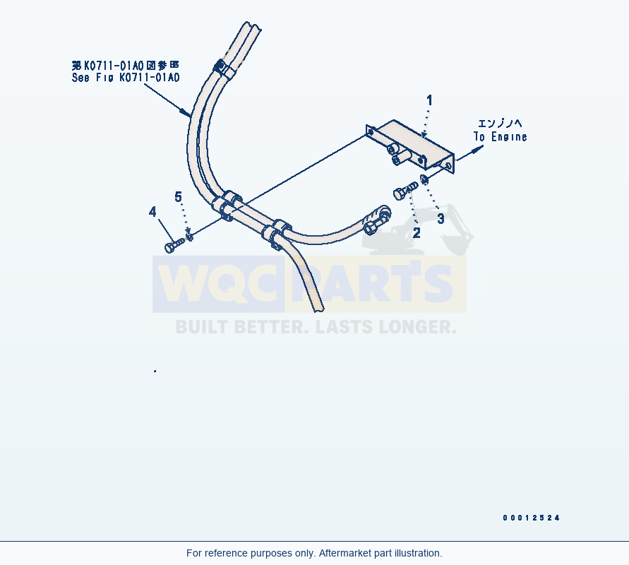 Komatsu WA320L-5 Heater Piping (Bracket) parts diagram