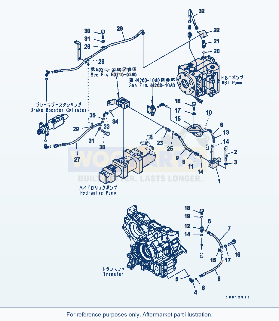 Komatsu WA320L-5 Inching Control parts diagram