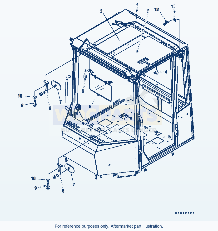 Komatsu WA320L-5 Rops Cab (Roof Pad) parts diagram
