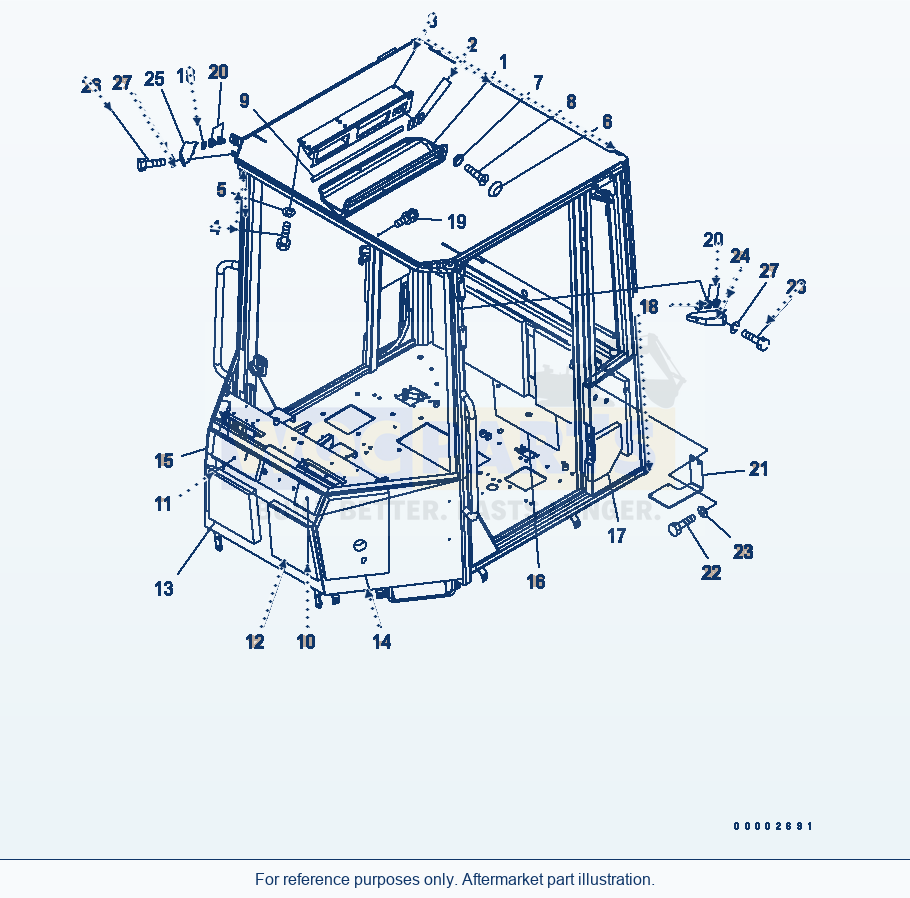 Komatsu WA320L-5 Rops Cab (Sheet, Cover) parts diagram