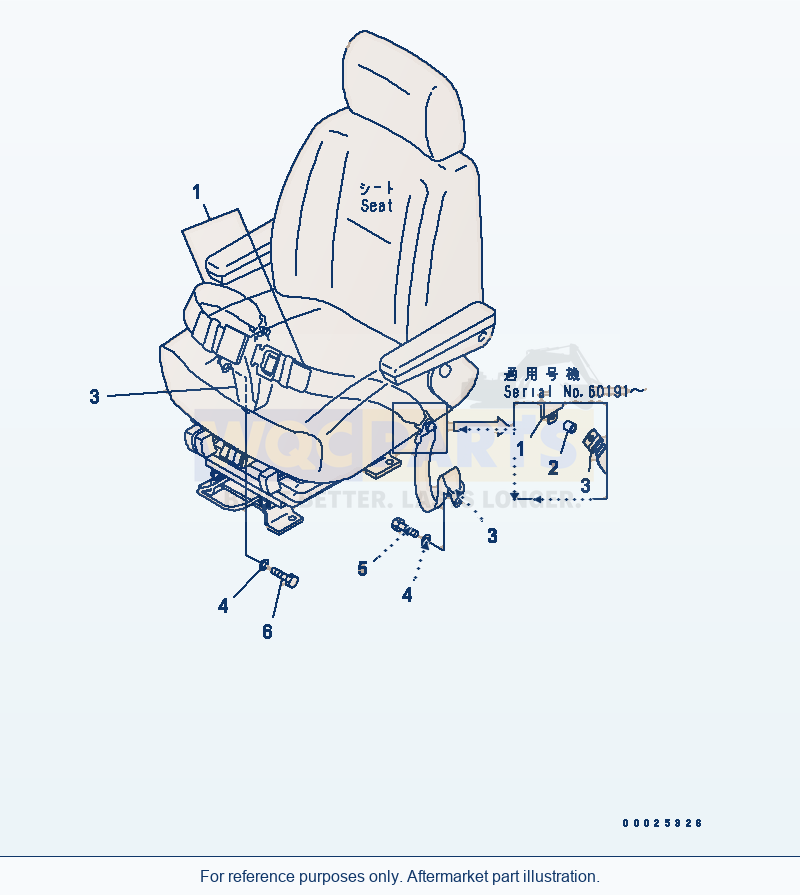 Komatsu WA320L-5 Seat Belt (78 mm) (Kab) parts diagram