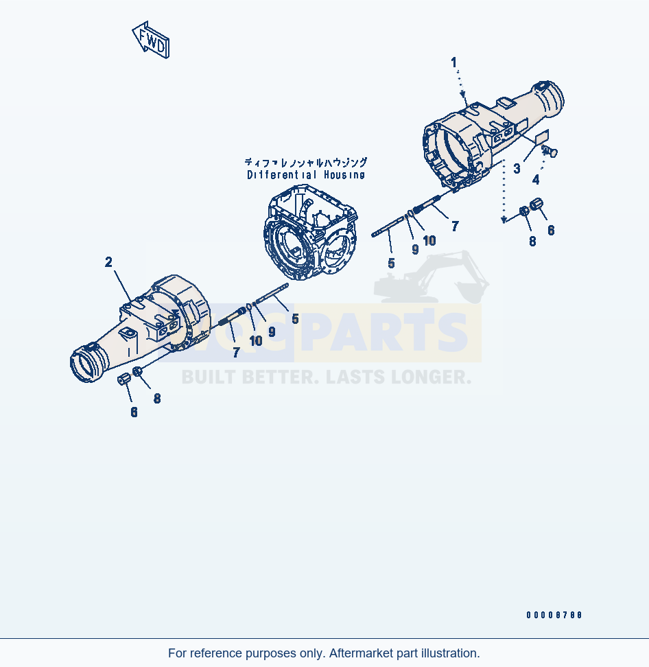 Komatsu WA320L-5 Front Axle (Axle Housing) parts diagram