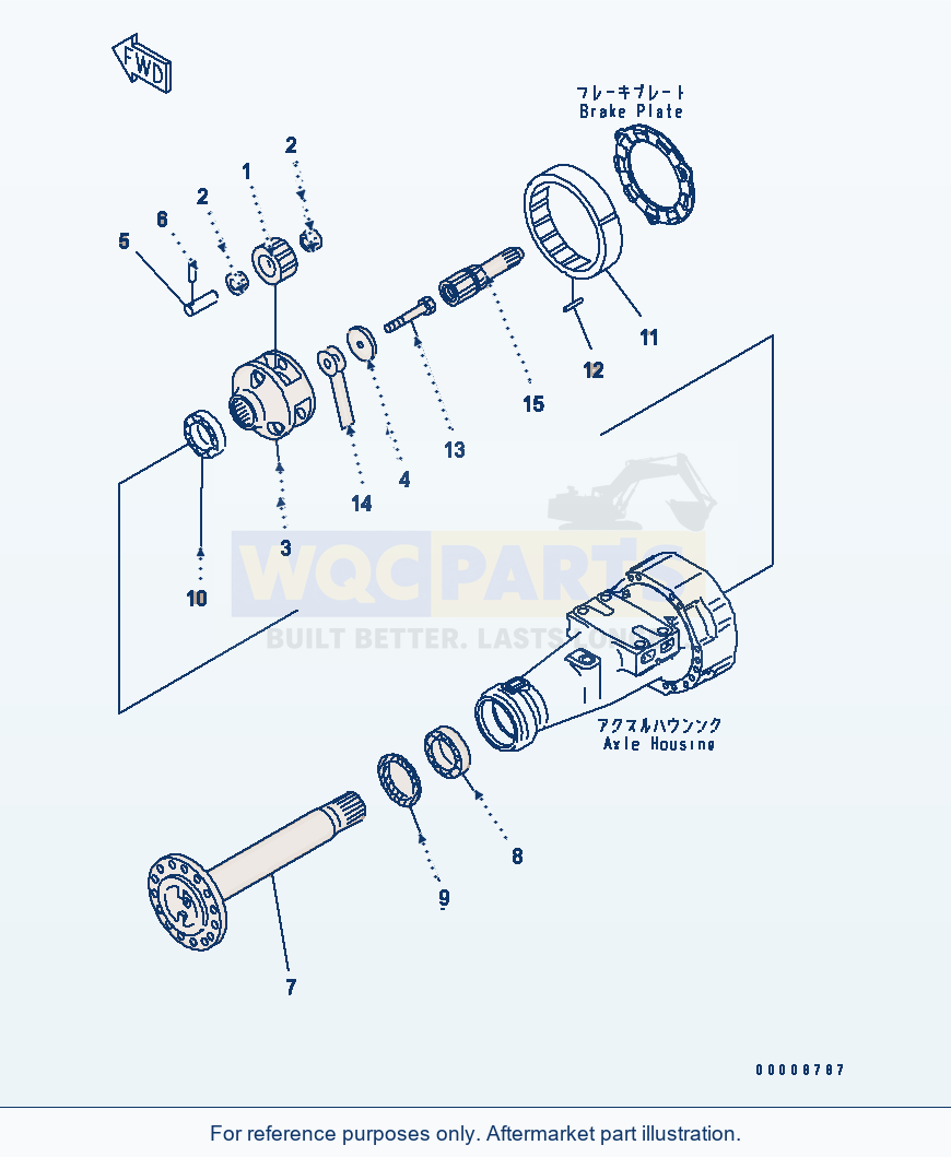 Komatsu WA320L-5 Front Axle (Final Drive) parts diagram
