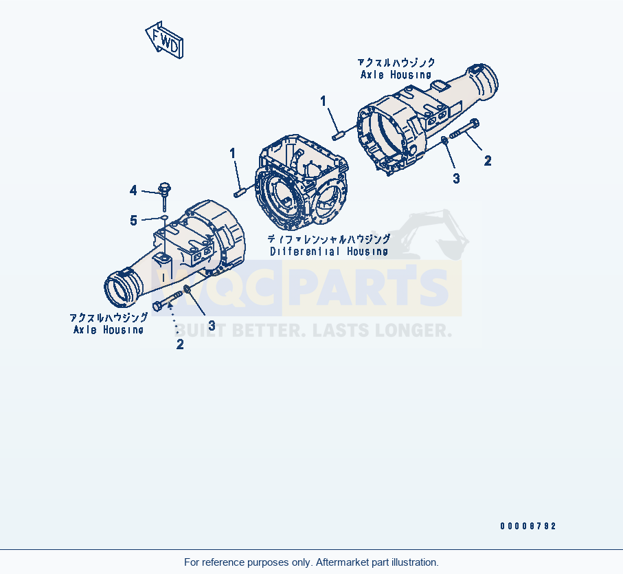 Komatsu WA320L-5 Front Axle (Mounting Parts And Plug) parts diagram