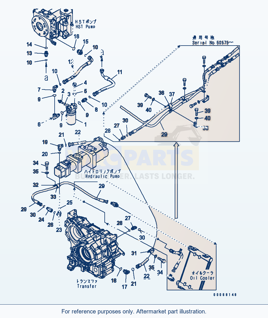 Komatsu WA320L-5 Hst Oil Line (Filter And Transfer Line) parts diagram
