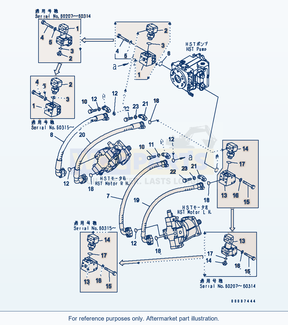 Komatsu WA320L-5 Hst Oil Line (Main Line) parts diagram