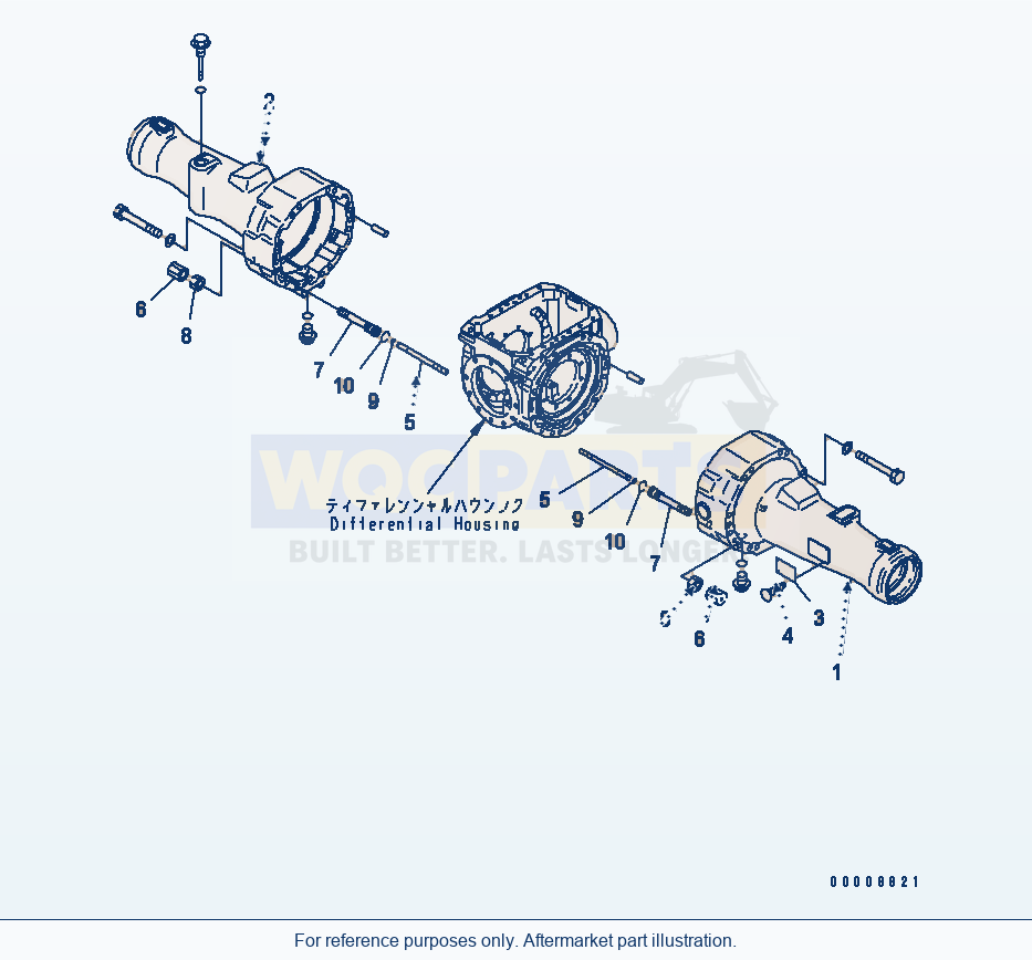 Komatsu WA320L-5 Rear Axle (Axle Housing) parts diagram