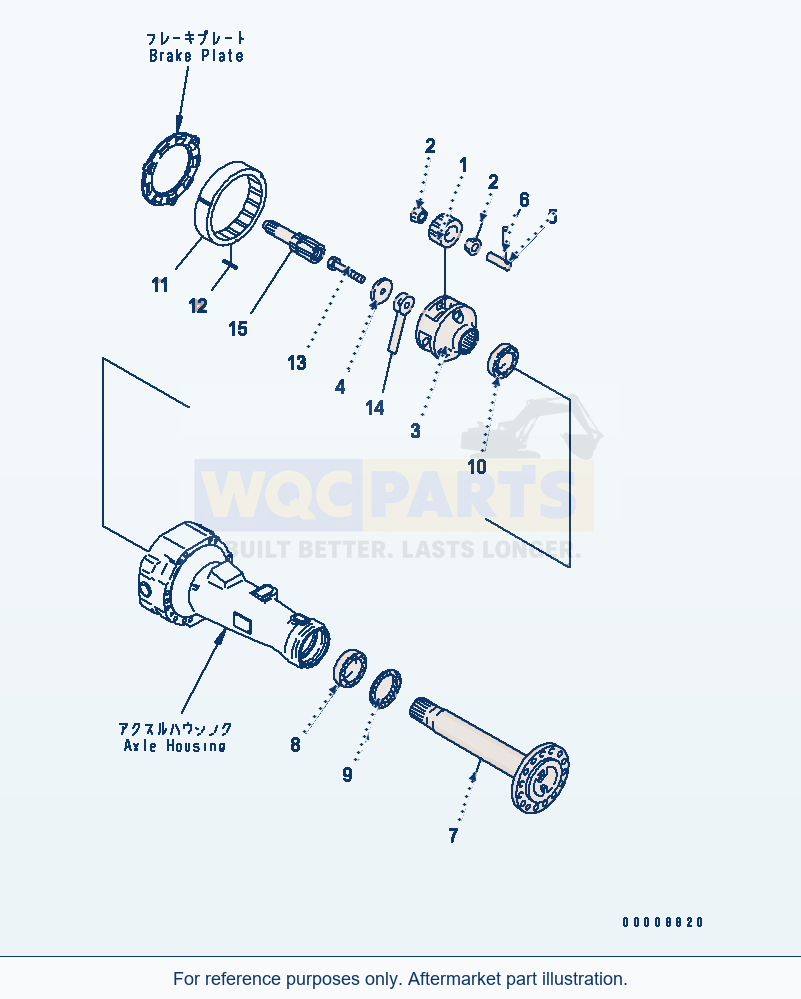 Komatsu WA320L-5 Rear Axle (Final Drive) parts diagram