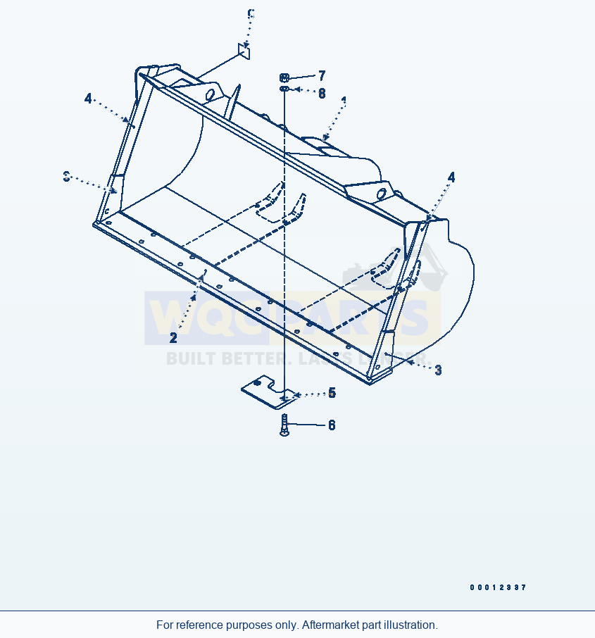 Komatsu WA320L-5 Bucket 2.6m³ (With B.O.C., 2.8m³) parts diagram