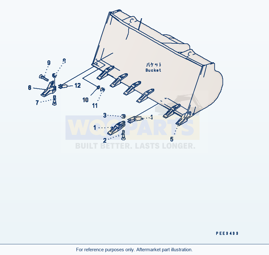 Komatsu WA320L-5 Tooth parts diagram