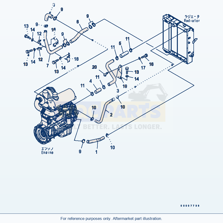 Komatsu WA320PT-5L Cooling Line parts diagram