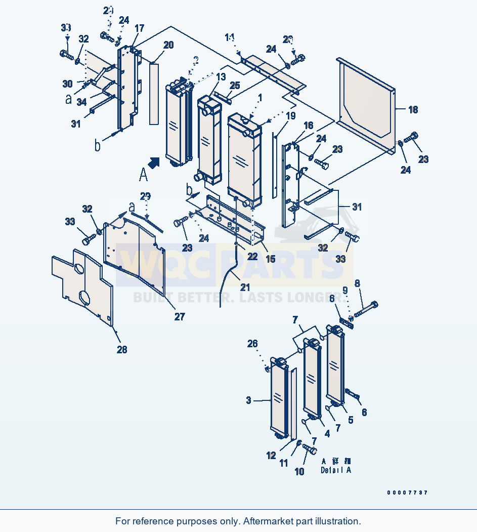 Komatsu WA320PT-5L Radiator parts diagram